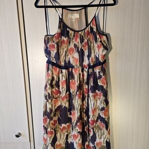 Floral Spaghetti-Strap Dress in Navy, Coral, Cream, Great For Wedding Guest 10